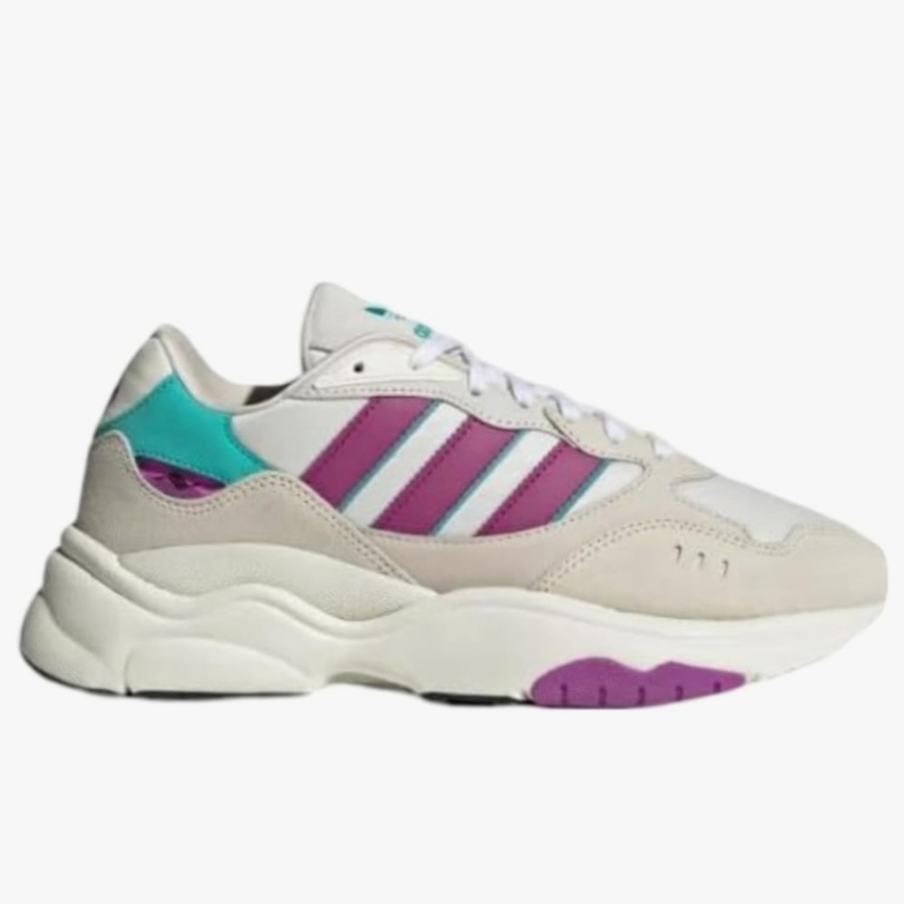 Adidas Retropy F90 in Mystique Off White & Sonic Fuchsia, Retro Sport US Mens 11